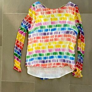 Anthropologie line and dot multicolor blouse